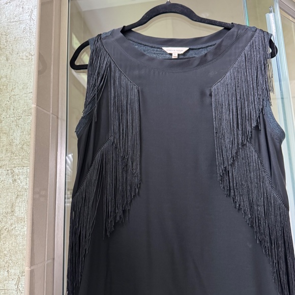 Rebecca Taylor Fringe Dress Black Dress Sheath-size medium - Picture 3 of 5